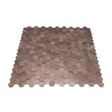 Zelfklevende Mozaïektegels Metaal | Mini Hexagon 3D Donkerkoper | 29,8×30,7 cm | Keuken, Bad & WC