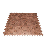 Zelfklevende Mozaïektegels Metaal | Mini Hexagon 3D Koper | 29,8×30,7 cm | Keuken, Bad & WC