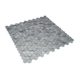 Zelfklevende Mozaïektegels Metaal | Mini Hexagon 3D Grijs | 29,8×30,7 cm | Keuken, Bad & WC