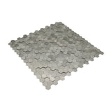 Zelfklevende Mozaïektegels Metaal | Mini Hexagon 3D Zilver | 29,8×30,7 cm | Keuken, Bad & WC