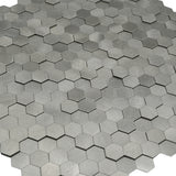 Zelfklevende Mozaïektegels Metaal | Mini Hexagon 3D Zilver | 29,8×30,7 cm | Keuken, Bad & WC