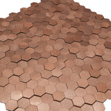 Zelfklevende Mozaïektegels Metaal | Mini Hexagon 3D Koper | 29,8×30,7 cm | Keuken, Bad & WC