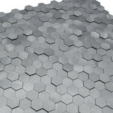 Zelfklevende Mozaïektegels Metaal | Mini Hexagon 3D Grijs | 29,8×30,7 cm | Keuken, Bad & WC