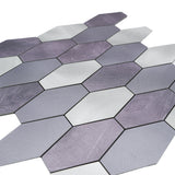 Zelfklevende Mozaïektegels Metaal | Picket Mauve | 30×30 cm | Keuken, Bad & WC