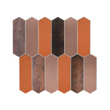 Zelfklevende Mozaïektegels Metaal Picket Bruin 28,2×27,3 cm keukenachterwand
