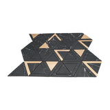 Zelfklevende Mozaïektegels Metaal | Driehoek Zwart | 28,7×33,1 cm | Keuken, Bad & WC