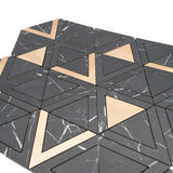 Zelfklevende Mozaïektegels Metaal | Driehoek Zwart | 28,7×33,1 cm | Keuken, Bad & WC