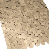 Zelfklevend Mozaïekpaneel | Driepas 3D Champagne | 30,5×29,6 cm | Metaal