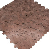 Zelfklevend Mozaïekpaneel | Driepas 3D Koper | 30,5×29,6 cm | Metaal