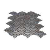 Zelfklevend Mozaïekpaneel | Waaier Antraciet | 26,8×28,1 cm | Metaal
