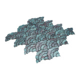 Zelfklevend Mozaïekpaneel | Waaier Patina Koper | 26,8×28,1 cm | Metaal