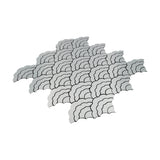 Zelfklevend Mozaïekpaneel | Waaier Zilver | 26,8×28,1 cm | Metaal