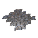 Zelfklevend Mozaïekpaneel | Waaier Antraciet | 26,8×28,1 cm | Metaal