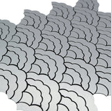 Zelfklevend Mozaïekpaneel | Waaier Zilver | 26,8×28,1 cm | Metaal