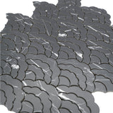 Zelfklevend Mozaïekpaneel | Waaier Zwart | 26,8×28,1 cm | Metaal