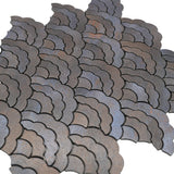 Zelfklevend Mozaïekpaneel | Waaier Antraciet | 26,8×28,1 cm | Metaal