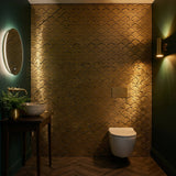Zelfklevende Mozaïektegels Metaal | Waaier Goud | 26,8×28,1 cm | Keuken, Bad & WC