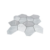 Zelfklevende Mozaïektegels Metaal | Polygoon Zilver | 30×26,2 cm | Keuken, Bad & WC