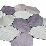 Zelfklevende Mozaïektegels Metaal | Polygoon Grijs | 30×26,2 cm | Keuken, Bad & WC