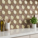 Zelfklevende Mozaïektegels Metaal | Polygoon Goud | 30×26,2 cm | Keuken, Bad & WC