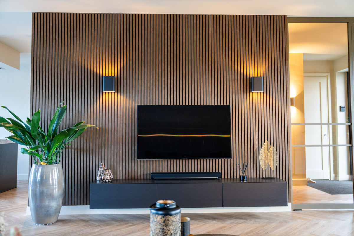 Akupanel gerookt eiken akoestisch wandpaneel 240 x 60 cm met écht houtfineer