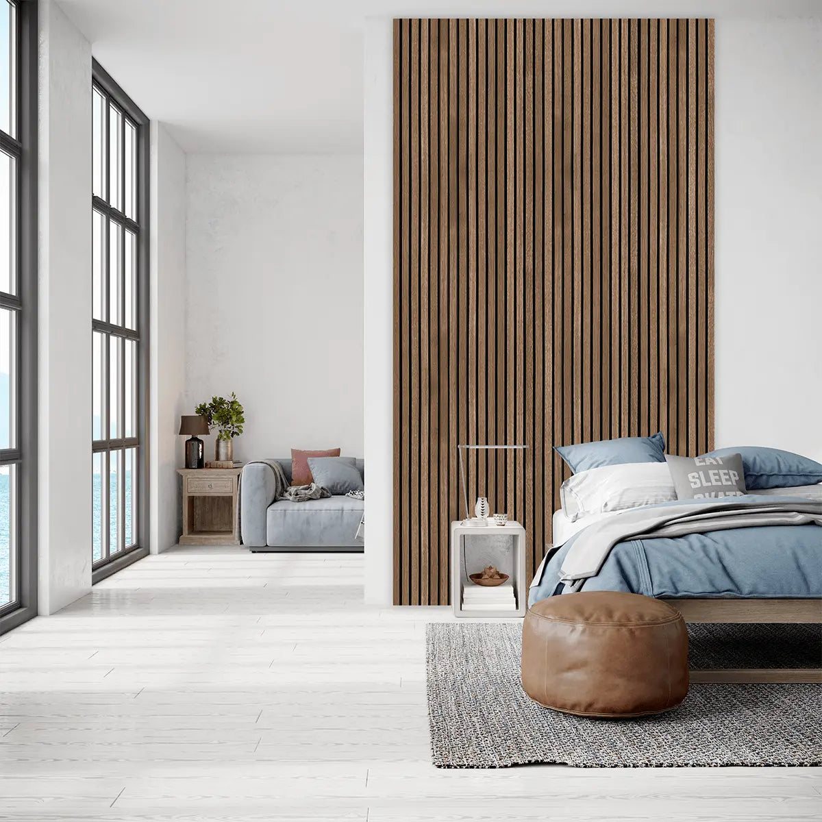 Akupanel gerookt eiken akoestisch wandpaneel 240 x 60 cm met écht houtfineer