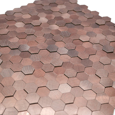 Mini Hexagon 3D Donkerkoper mozaiek productfoto glans 4