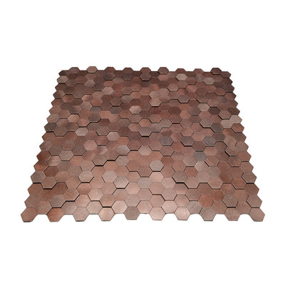 Mini Hexagon 3D Donkerkoper mozaiek productfoto glans 2