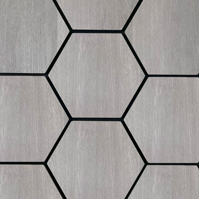 Sample hexagon wandpaneel grijs walnoot 4