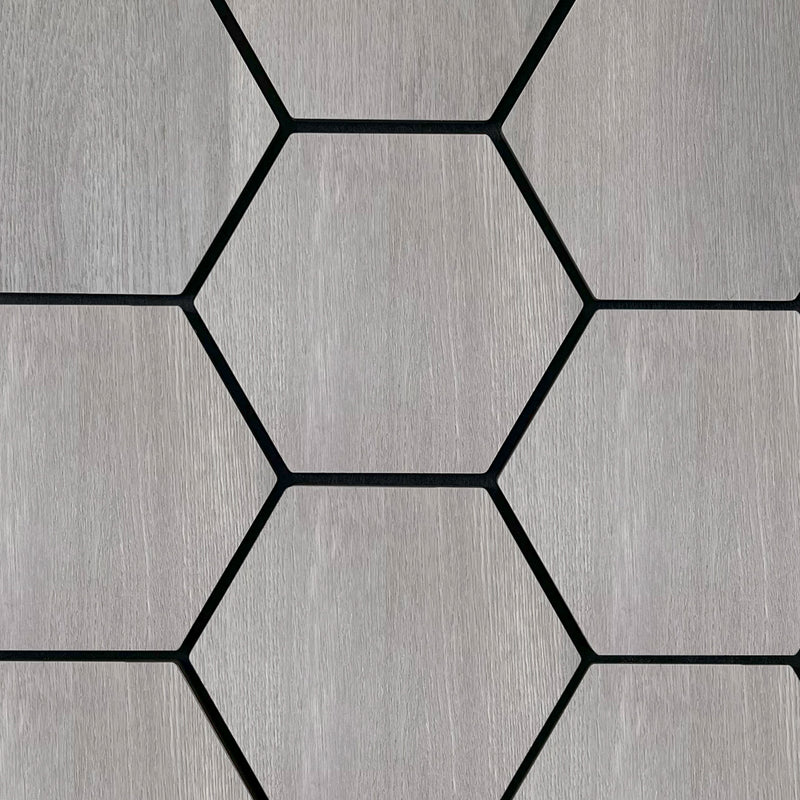 Hexagon Panel Grijs Walnoot 81CM | Akoestisch | Wanddecor | Zeshoekig