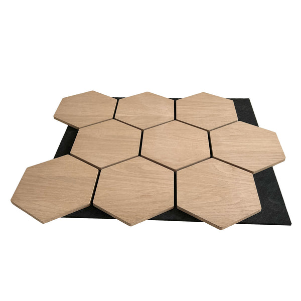 Hexagon Panel Naturel Eiken 81CM | Akoestisch | Wanddecor | Zeshoekig