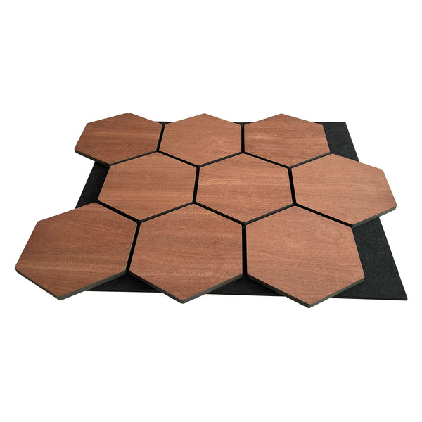 Hexagon Panel Gerookt Eiken 81CM | Akoestisch | Wanddecor | Zeshoekig