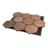 Hexagon Panel Walnoot 81CM | Akoestisch | Wanddecor | Zeshoekig