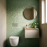 Mini Hexagon 3D Pastelgroen - wc sfeerfoto