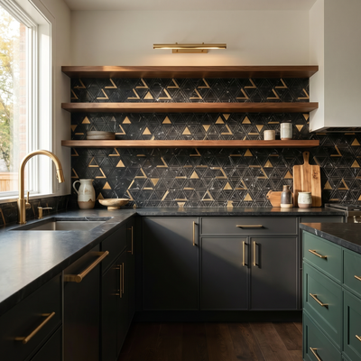Driehoek Zwart Goud - keuken sfeerfoto