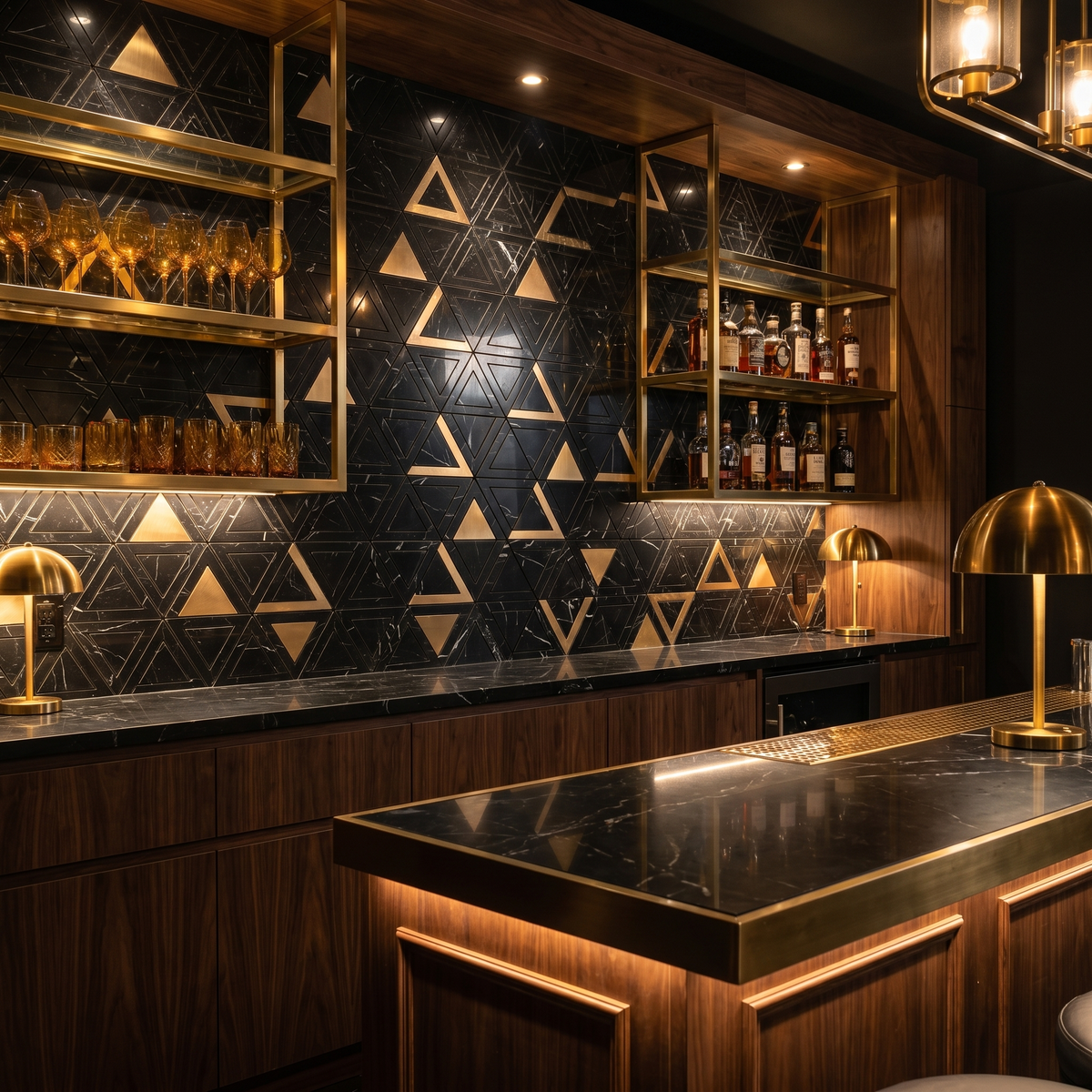 Driehoek Zwart Goud - bar sfeerfoto