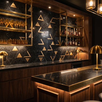 Driehoek Zwart Goud - bar sfeerfoto