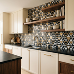 Driehoek Zwart Wit-Goud - keuken sfeerfoto
