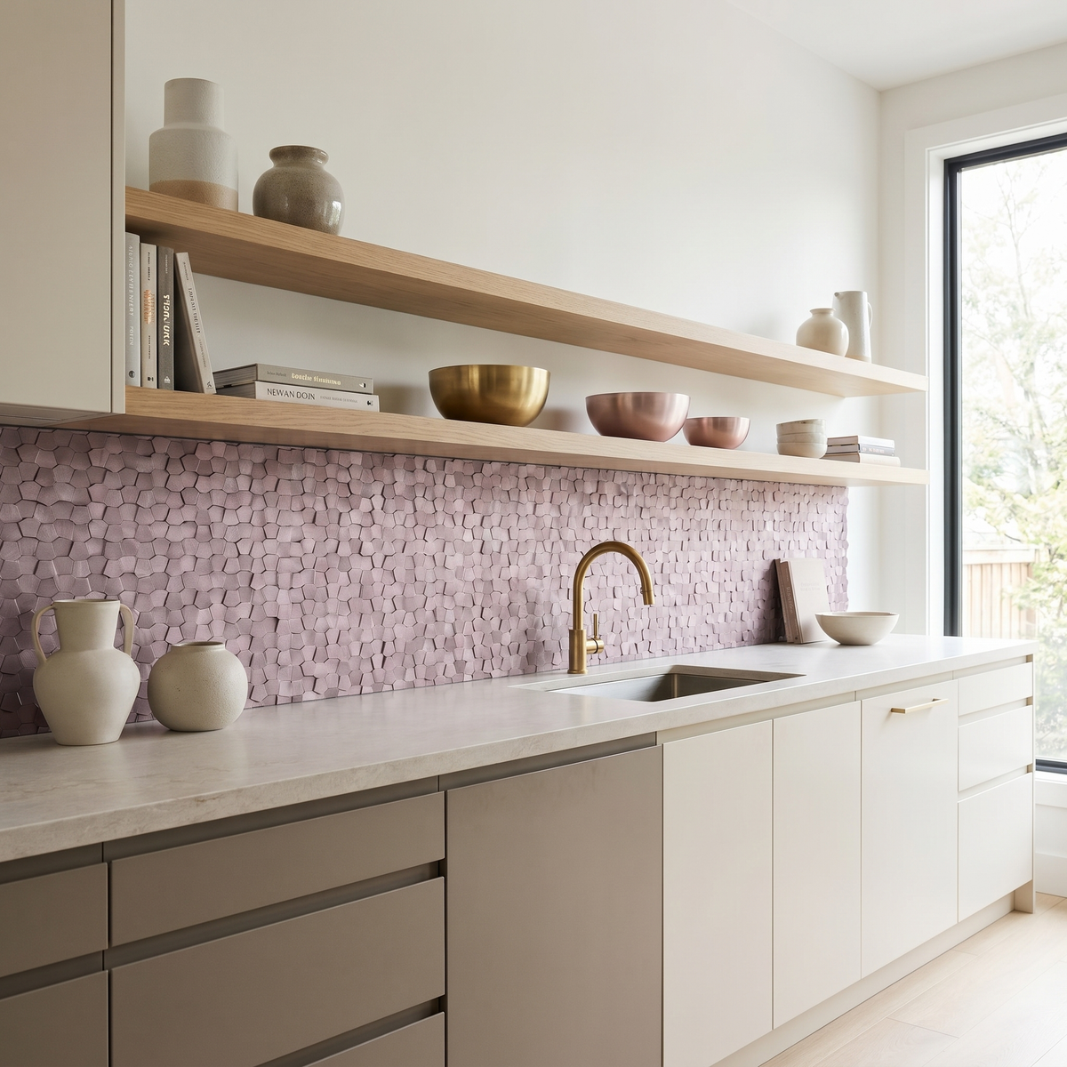 Pentagon 3D Roze - keuken sfeerfoto