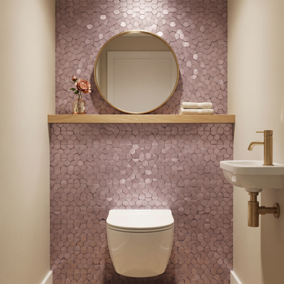 Pentagon 3D Roze - wc sfeerfoto
