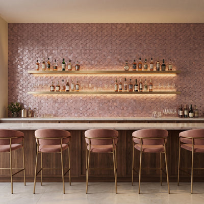 Pentagon 3D Roze - bar sfeerbeeld