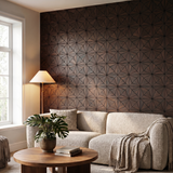 Nolan Rose Black decoratief houten wandpaneel in moderne woonkamer