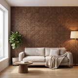 Clover Brown decoratief houten wandpaneel in moderne woonkamer