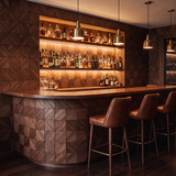 Clover Smoked Brown wandpaneel als bar-achterwand