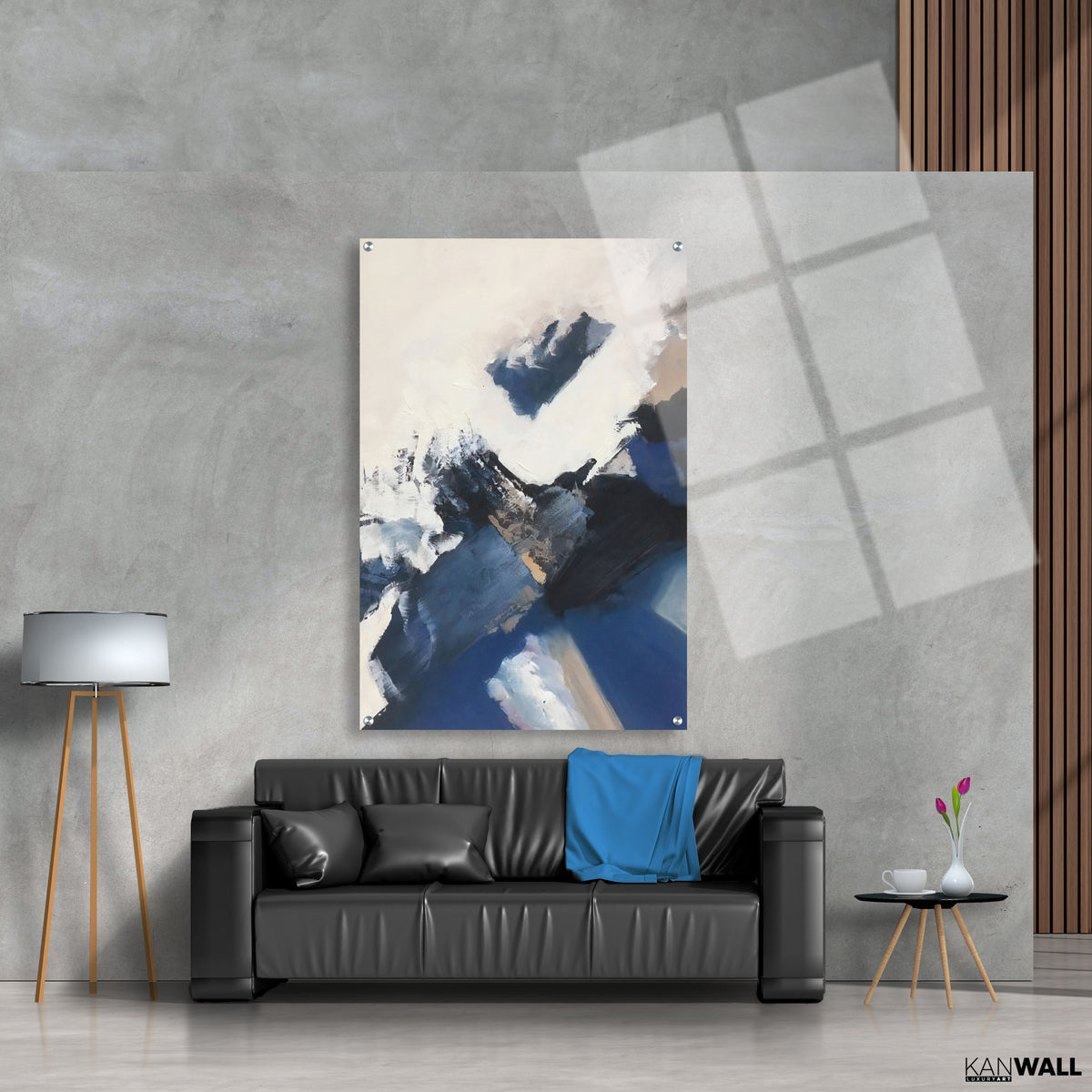 Canvas | Plexiglas Schilderij - Abstract Blue