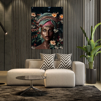 Canvas | Plexiglas Schilderij - Flower Woman