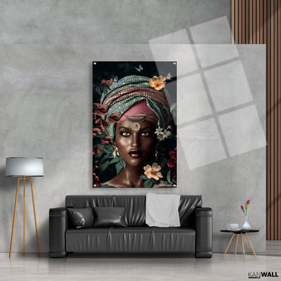Canvas | Plexiglas Schilderij - Flower Woman
