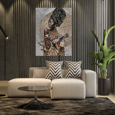 Canvas | Plexiglas Schilderij - Golden Moon