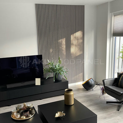 AkuPanel Grijs Walnoot-Hout | 300cmx60cm | 3-zijdig écht houtfineer