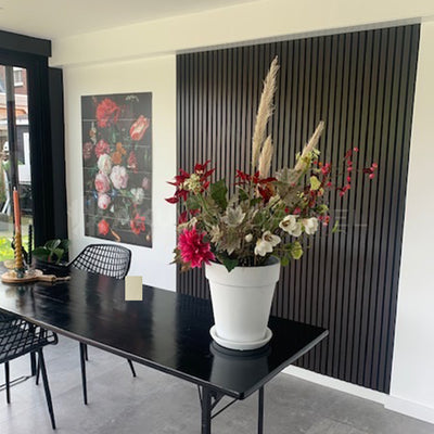 Akupanel zwart eiken akoestisch wandpaneel 240 x 60 cm met écht houtfineer